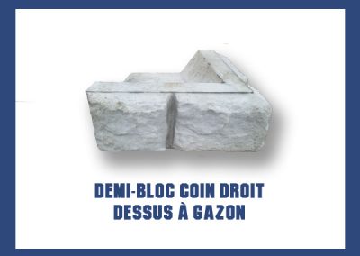 Demi-coin droit dessus à gazon